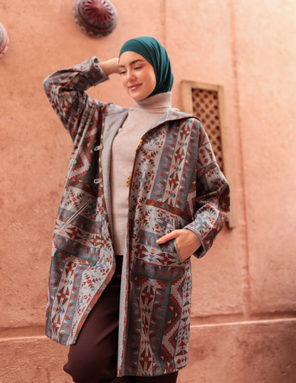 Woolen Mexican jacket in Red