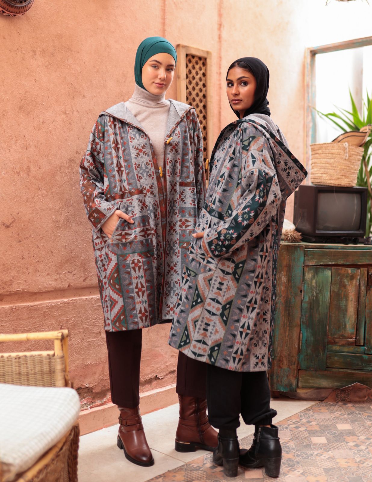 Woolen Mexican jacket in Green