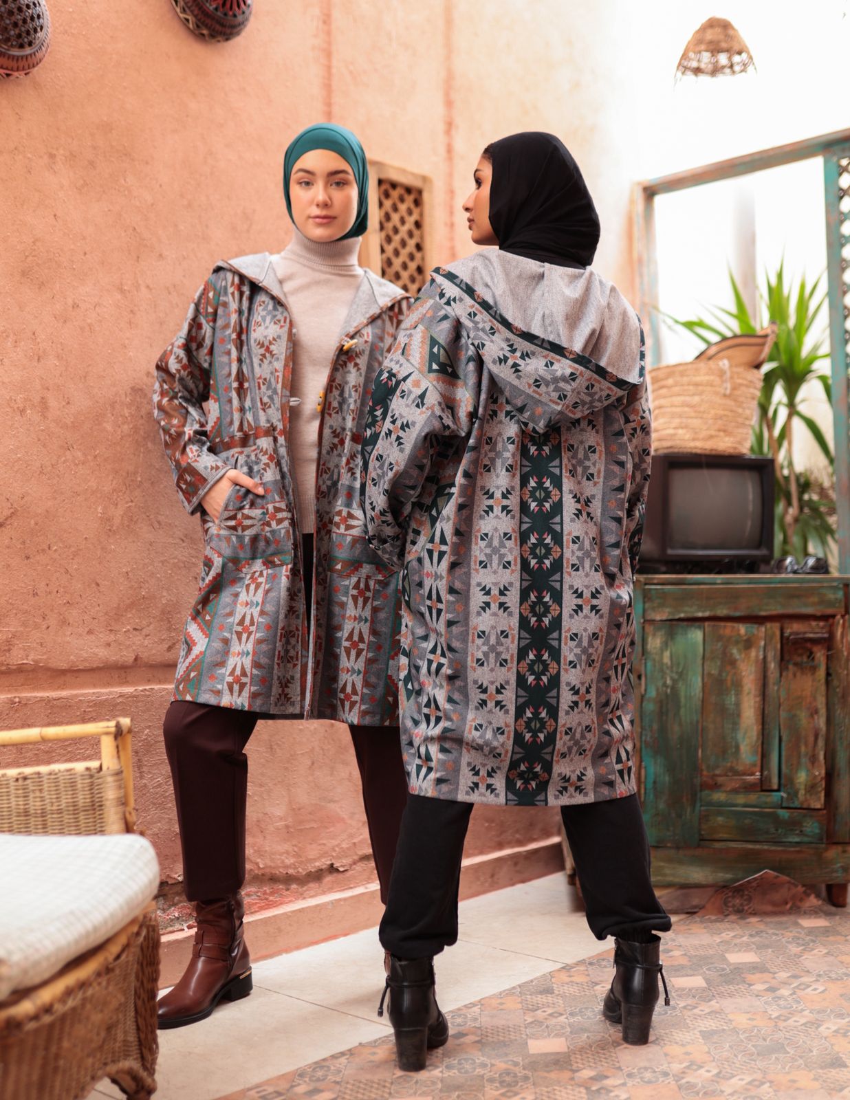 Woolen Mexican jacket in Green