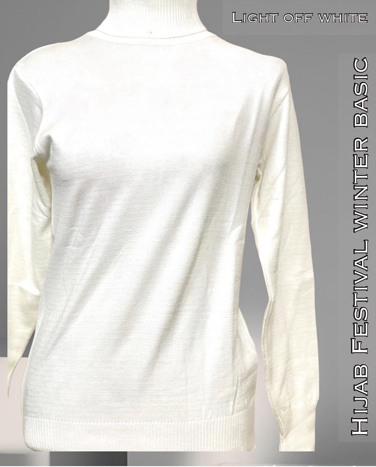 Basic knitted high collar pullover in Black